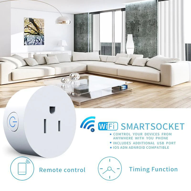 WiFi Smart Plug with Voice Control - Alexa & Google Home Compatible - Energy Monitoring Remote Control Socket with Timer & Scheduling - No Hub Required
