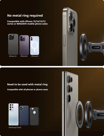 MagSafe Car Mount Phone Holder - 360° Rotating Magnetic iPhone Car Mount with 20 N55 Magnets - Foldable Dashboard Phone Holder for Safe Hands-Free Driving