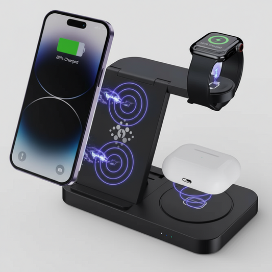 4 In 1 Foldable Fast Wireless Charging Station (Single)