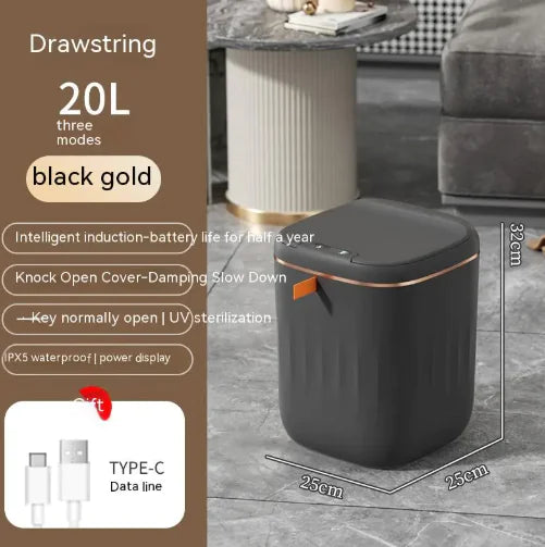 Smart Trash Can With Lid For Bedroom And Living Room Kitchen