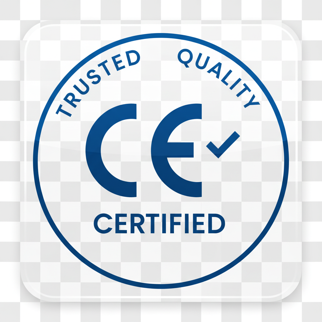 CE Certified badge - international safety standards compliance