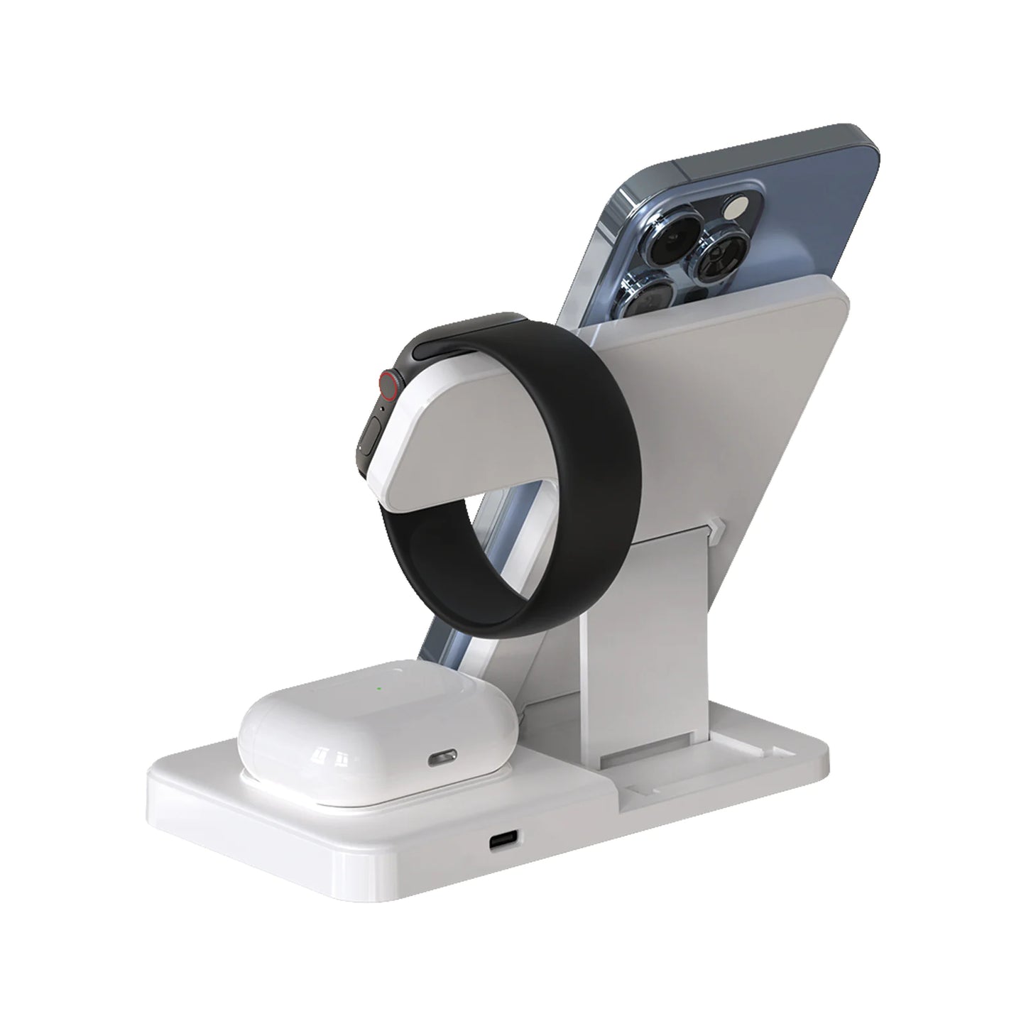 3-in-1 Fast Wireless Charging Station - Charge iPhone, AirPods & Apple Watch Simultaneously