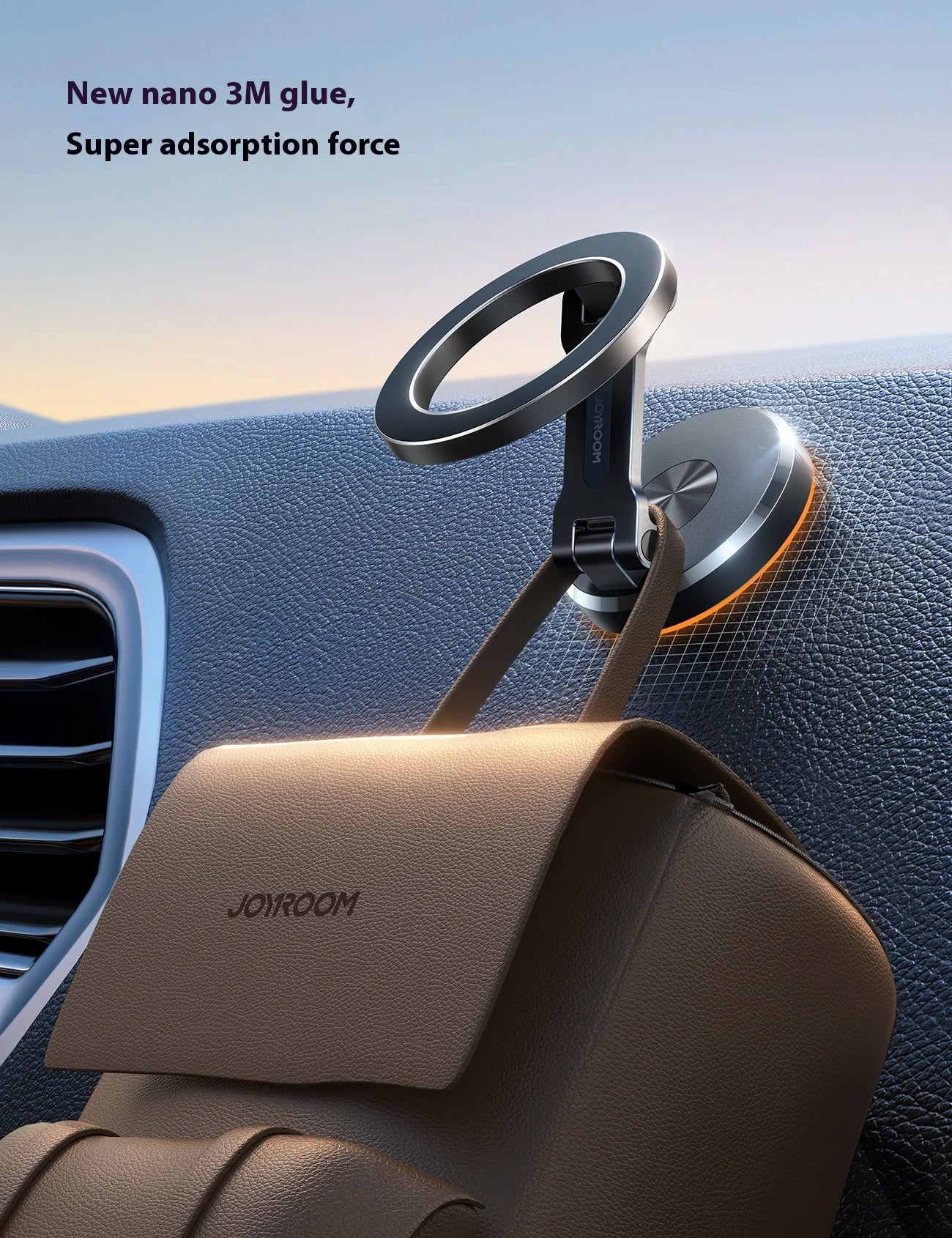 MagSafe Car Mount Phone Holder - 360° Rotating Magnetic iPhone Car Mount with 20 N55 Magnets - Foldable Dashboard Phone Holder for Safe Hands-Free Driving