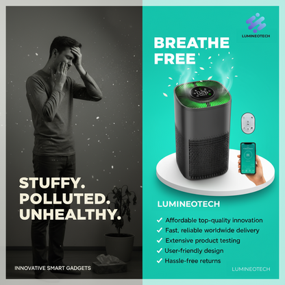 BHTNYOO Smart Air Purifier with H13 HEPA Filter and Sleep Music