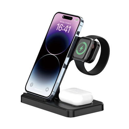 3-in-1 Fast Wireless Charging Station - Charge iPhone, AirPods & Apple Watch Simultaneously