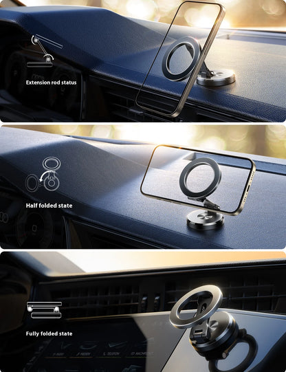 MagSafe Car Mount Phone Holder - 360° Rotating Magnetic iPhone Car Mount with 20 N55 Magnets - Foldable Dashboard Phone Holder for Safe Hands-Free Driving